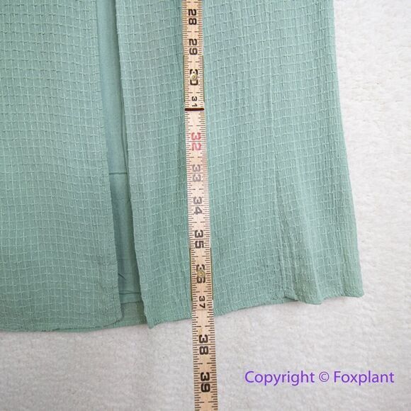 Free People - Light Green - Full Length Maxi Linen Skirt - Elastic Waist - - Picture 7 of 13